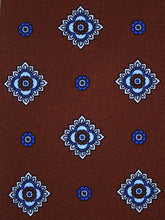 SAMANTHA 7-fold tie in English printed silk Brown